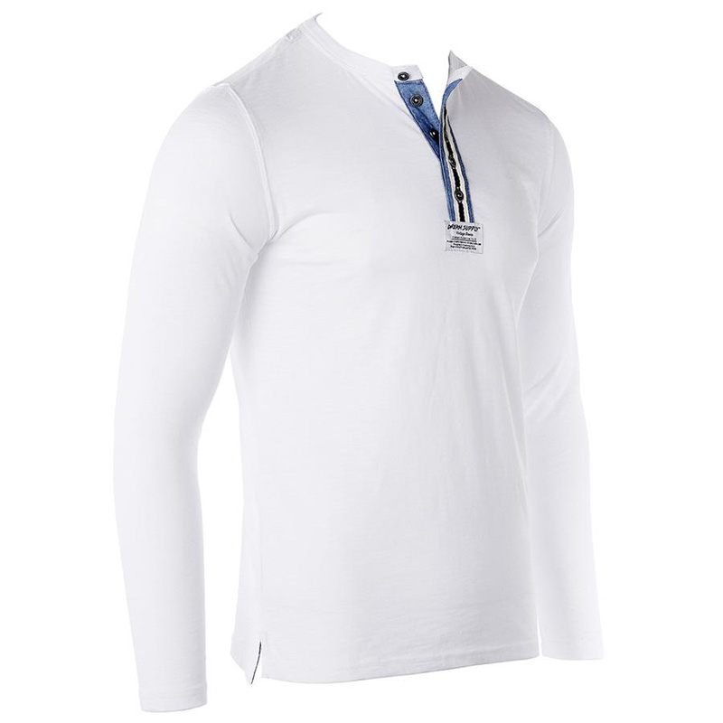 White 3-Button Style Full Sleeve T-Shirt