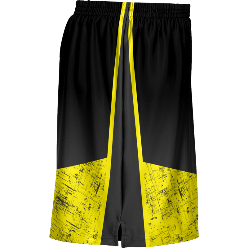 Black & Yellow Colorblock Printed Shorts