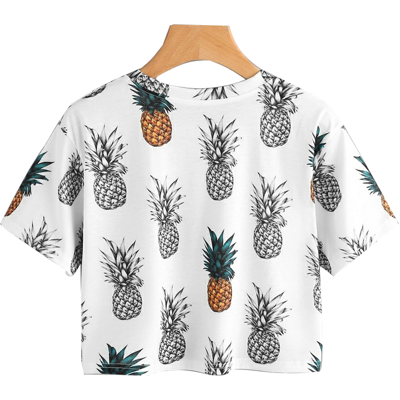 Pineaple Print Crop Tee